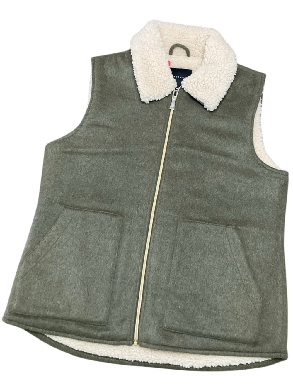 Sanctuary Women's Vest Green Wool Blend Sherpa Size Medium NWT